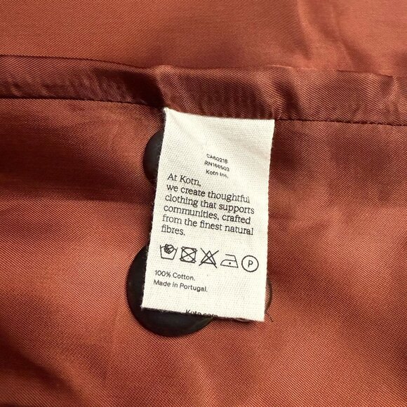 Kotn Orange Oversized Blazer – Sustainable Fashion, Size S, 100% Cotton - Picture 10 of 12